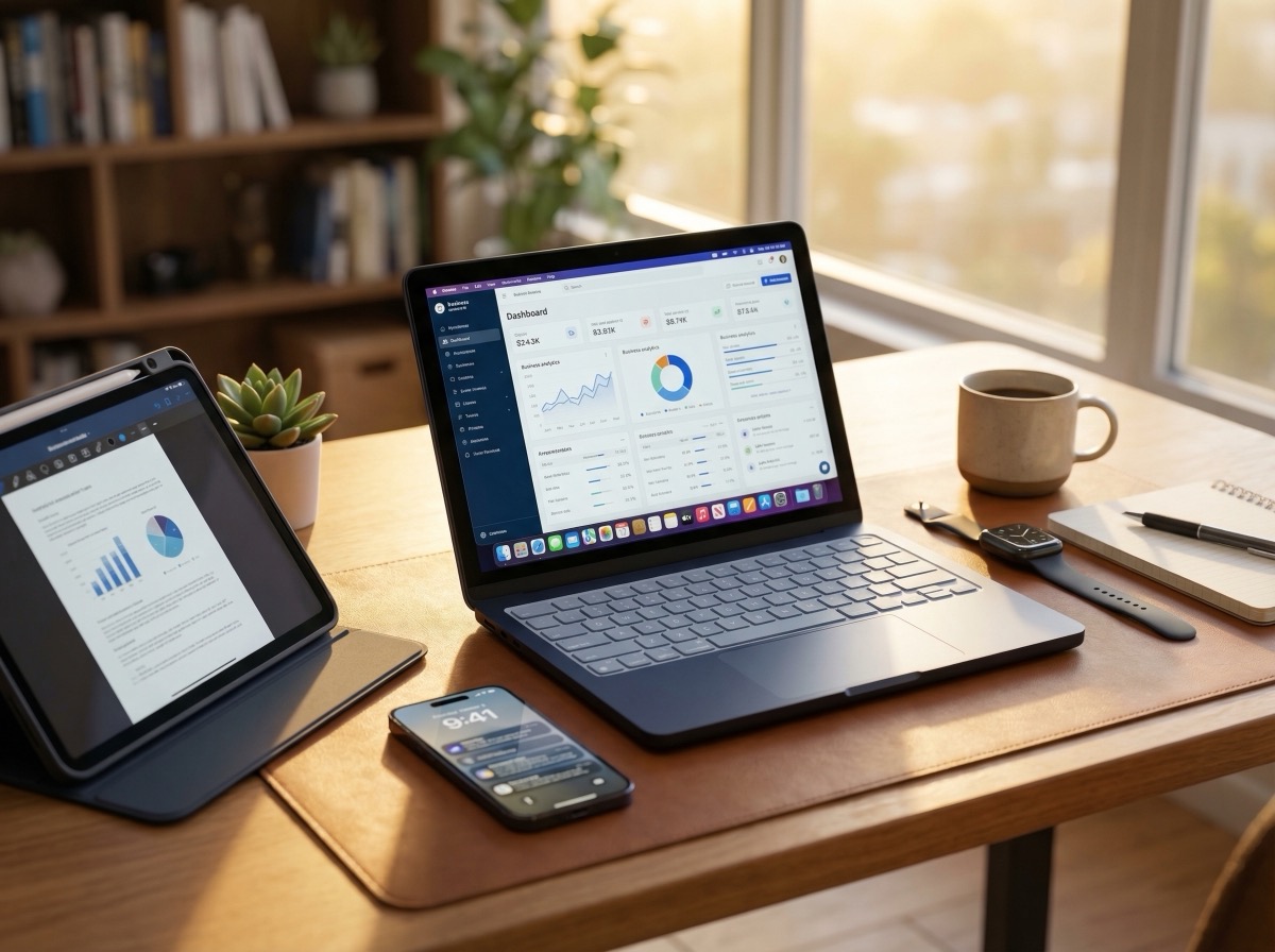 Apple デバイスを活用したビジネス支援のイメージ